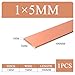 99.9% Pure Copper Flat Bar 0.5-5mm x 5-15mm x 500mm - Industrial DIY Craft(1mmx5mm)