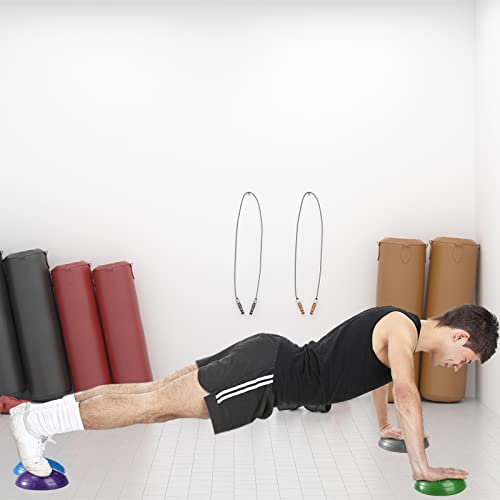 Image of Fasmov 6 Pack Balance Pod, Balance Trainer Dots for Squat Touch Downs, Core Body Balancing, Inflatable Stepping Pads, 1 Hand Pump