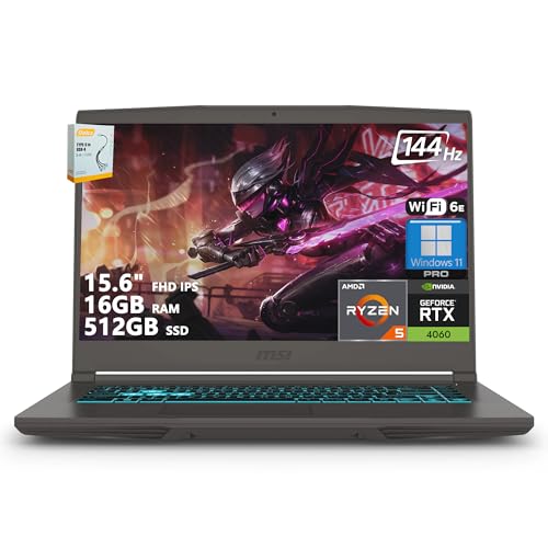 MSI Thin A15 Q[~Om[gp\R | 15.6C` FHD IPS 144Hz | AMD 6-Core Ryzen 5 7535HS | 16GB RAM 512GB SSD | NVIDIA GeForce RTX 4060 8GB