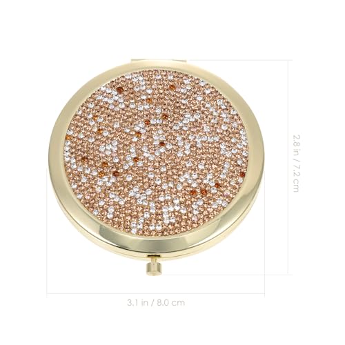 Espejo de maquillaje plegable portátil Ipetboom metálico miniatura 2