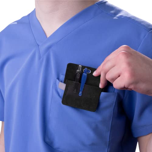 Geekidoc Premium Portuguese Cork Pocket Protector For Men | Multi-Use Pocket Protectors For Shirts And Lab Coats | For Pen, Pencils, Pointers, And More | 2 Pack Of Black Pocket Organizer Protectors #TOP7