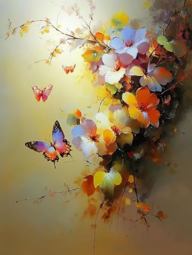 DIY Peinture Diamant Fleur Papillon : Le Kit Cristal Strass Idéal à Offrir aux Adultes