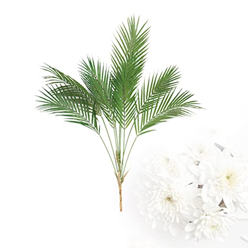 Garneck Plantas de palmeiras artificiais, folhas, 5 galhos, falsos, grandes tropicais, folhas de pal