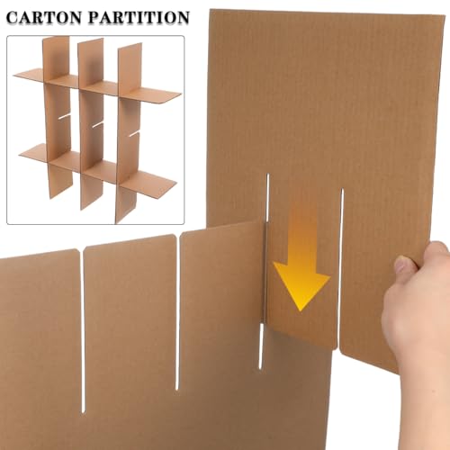 QUMIIRITY Versandkarton-Teiler 5 Stück Kartonverpackungsbox Mit Trennwänden Für Glaswaren Sicherer Schutz Effektiv Gegen Druck Und Stöße Einfach Montierbar Vielseitig Für Umzug Und Lagerung