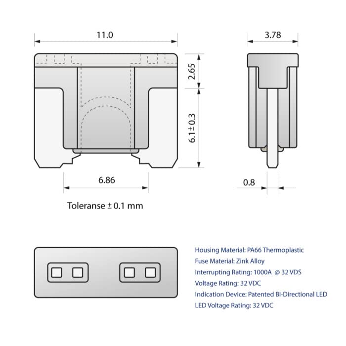 CARAX Glow Fuse Set - Toyota Tacoma 2016-2021 - Smart Glow Fuse kit Assortment Glow When Blown LED Automotive Fuse – Smart Auto Glow Fuse Easy Identification