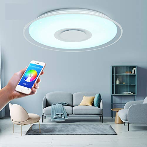 Plafonnier LED moderne 52W avec haut-parleur Bluetooth dimmable