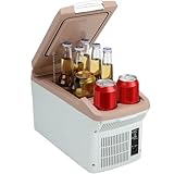 ICEROVER 12V Car Refrigerator Cooler/Warmer 6 Quart (6L), 12 Volt DC &110V AC, Electric Car Fridge Portable Compact Camping Cooler Thermoelectric 12V Small Fridge for Car,RV,Camping (Pink)