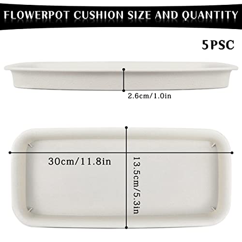 Lnq Luniqi 5 Pcs Rectangular Plant Saucer Flower Pot Bottom Seat Flower Pot Tray Thick Plastic Drip Tray For Garden Potted Water Drips And Soil，11.8 X 5.3 X 1 Inches #TOP1