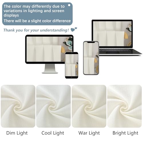 Chyhomenyc Ivory Extra Long Curtains 120 Inch Length, Light Filtering Faux Linen Textured Soft Airy Living Room Curtains, Elegant Farmhouse Grommet Window Drapes, Each 50Wx120L, 10FT, 2PCS by Chyhomenyc - Used condition - Image 8
