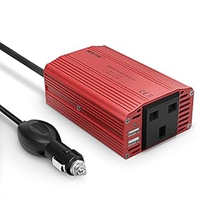 BESTEK 300W Power Inverter DC 12V to 230V AC Converter with AC Outlet and 4.8A Dual USB Car Charger