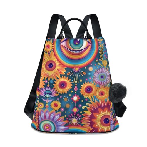 Sac à dos antivol floral rétro femme sac de voyage tendance