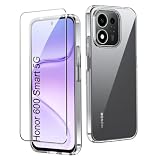 CAUHENYEE Trasparente Cover per Honor 600 Smart 5G Custodia, con 1 Pezzi Schermo in Vetro Temperato, Cover Sottile e Morbida in TPU Trasparente