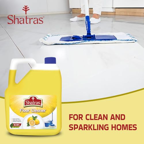 Image of Shatras 5L Citrus Fresh Floor Cleaner 100x Disinfectant, 99.9% Germs Free & Child-Pet Safe, Triple Germ Action For Homes, Kitchen, Offices & Commercial Use Floor Cleaning Liquid