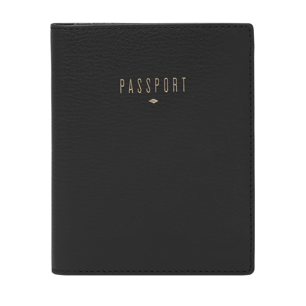 Fossil Gift for Women Travel, Leather Passport Case black 11.43cm L x .508cm W x 13.97cm H SLG1499001