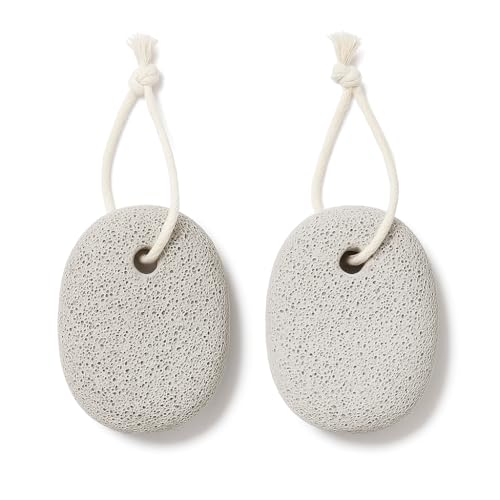 Terryshop74 Set 2 Pietre Pomice Naturali Ovali 9×6×3 cm – Rimuove Calli e Durezza Piedi e Mani – Delicate, Efficaci, 100% Naturali