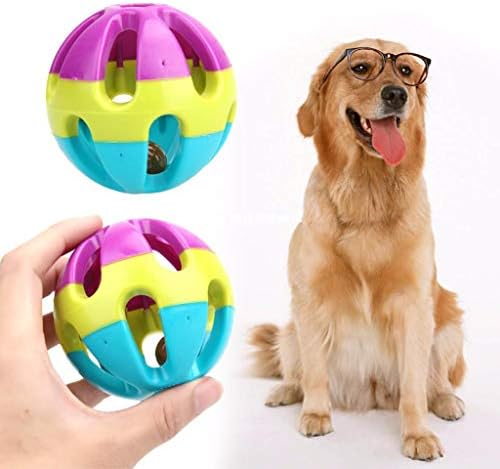 Chase Game Colorful Pet Toy Ball with Bell for Hamster Cat Parrot Dog Rabbit Durability