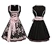 Vioyrie Womens German Oktoberfest Costume Bavarian Dirndl Black Suit Dress with apron for Halloween Carnival Party Outfits (Black, Medium)
