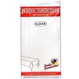 Party Dimensions Clear 54' x 108', Rectangular Plastic Table Cover, 1 Pc
