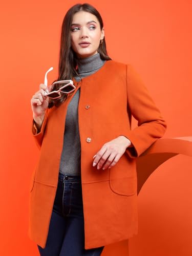Image of KOTTY Womens Cotton Blend Standard Length Elegant Style Coat - Classic Style with Modern Detailing