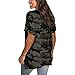 iLH Womens Summer Zipper Tops Floral Short Sleeve V Neck T Shirts Tees Printed Side Split Tunic Drop Tail Hem Relaxed Fit Tee