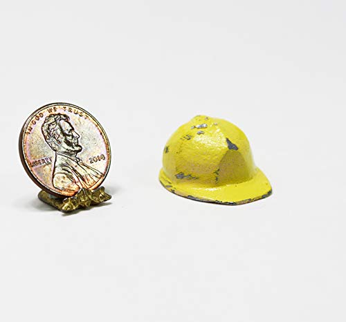 Island Crafts & Miniatures Dollhouse Miniature Worn Look Yellow Hard Hat or Construction Hat