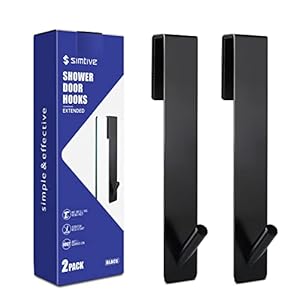Simtive ESDH-B Verlängerte Duschtürhaken 2er-Pack