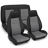 Kistrba Front & Rear Seat Cover Compatible with 1982-2002 Chevy Camaro, Driver & Passenger Side Front and Back Knitted Sponge Heavy Duty Seat Cover