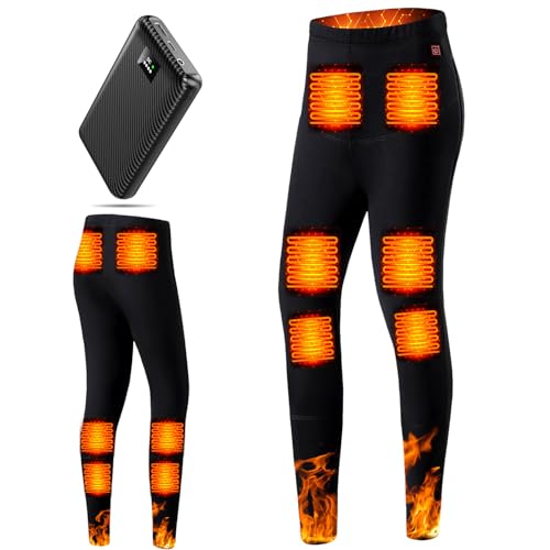 電熱パンツ 加熱パンツ【DC7.4V高出力&30000mAh大容量&12つヒーター内蔵】電熱ズボン バッテリー付きUSB/DC給電 3段階温度調節 75℃MAX発熱 防寒ズボン 電熱インナー 裏起毛 丸洗い可 防寒対策 メンズ レディース（L）のサムネイル