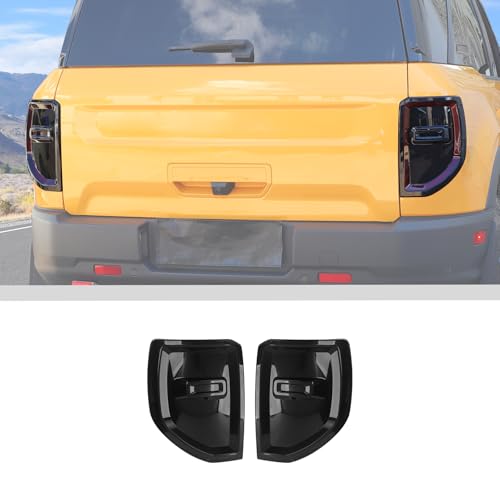 JWWY Taillight Taillamp Rear Light Lamp Cover Shell Trim for 2021-2024+ Ford Bronco Sport Exterior Accessories Blackened ABS 2PCS