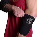 Elbow Sleeves 5mm (1 Pair) - High Performance Elbow Sleeve Support for Weightlifting, Weight Training & Powerlifting - Best Compression Straps - for Men and Women (Medium, Black/Black) - Image 5