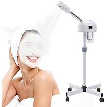 Professional Facial Steamer, Face Steamer for Facial with Hot Mist Function, Free-Standing Ozone Facial Steamer On Wheels, 360 Rotatable Nozzle for Beauty Salon or Home 110