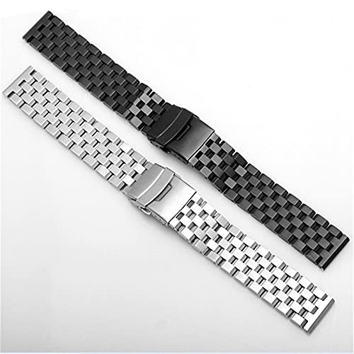 Bracelet montre acier inoxydable 18-24mm avec boucle papillon - 6