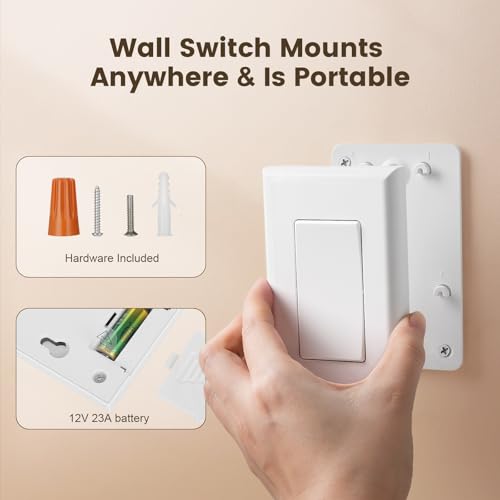 Image of SURAIELEC Wireless Light Switch Kit with Receiver, 15A RF Remote Control