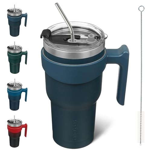 Image of BJPKPK 30 oz Tumbler with Handle & Straw, Insulated Stainless Steel Mug