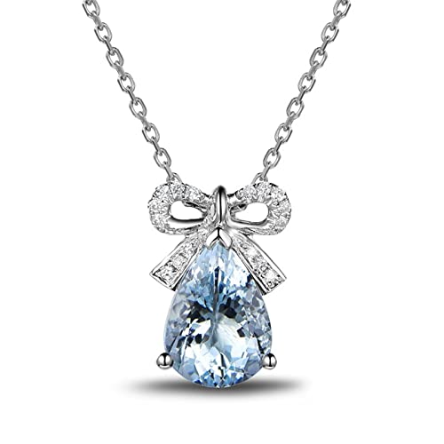 Collier bleu pour femme en or 18 carats le pendentif avec pierre précieuse qui ne ternit pas