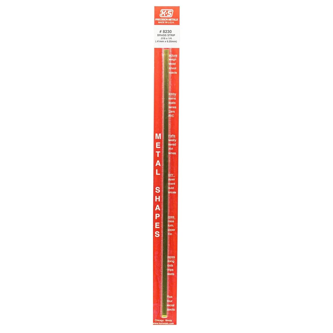 K&S Brass Strip - 0.016" x 1/4" x 12" -1