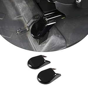 Fgtagtal Car Front Seat Foot Bracket Trim Cover Compatible with Toyot@ FJ 2007-2021, ABS Front Seat Base Bracket Screw Cap Trim Cover Accessories, 2PCS (Bright Black)