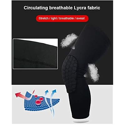 PISIQI Knee Pads Compression Pads Long Leg Sleeve Collision Avoidance Brace Protection Knee Sleeve for Basketball Football Volleyball Cycling (1 Pair)