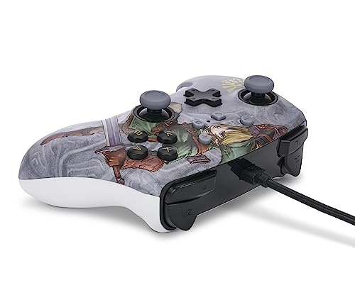 PowerA Manette filaire améliorée pour Nintendo Switch, modèle Switch OLED et Nintendo Switch Lite, accessoire de jeu, manette de jeu, manette filaire, sous licence officielle -Zela: Link Vaillant