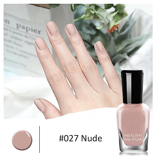 Shefave Peel off Nail Polish,Quick Dry Nail Polish - Natural Water Based No Need Cure Nail Gel Polish No Odor Easy to Apply Nail Varnish - Nail Art DIY Manicure Home Use,8ml(#27 Nude) - Image 3