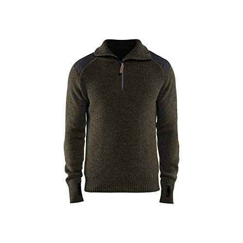 Blaklader Wollpullover 4630-1071 - Größe M - Grün/Dunkelgrau