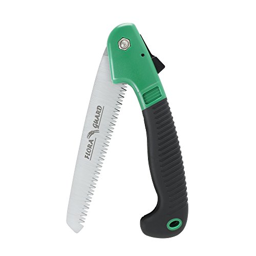 FLORA GUARD Folding Hand Saw, Camping/Pruning Saw with Rugged 7″ Professional Folding Saw (Green)