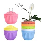 8 macetas de Resina Coloridas para Colgar en la Pared, Maceta Vertical para jardín, Sala de Estar, Ventana, para Interiores y Exteriores, Cesta de Flores para Cocina, Hierbas, balcón, barandilla,