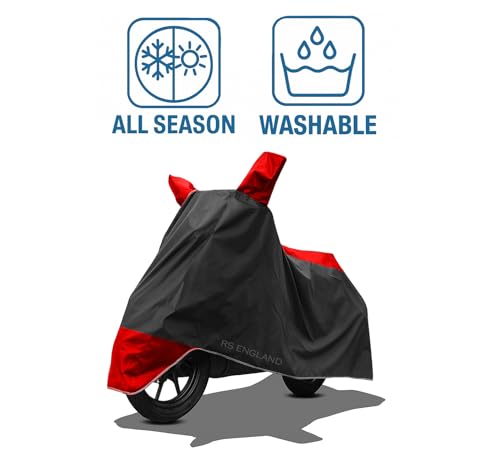 Image of All Season Protection Bike Cover for 2025 New TVS Apache RTR 160 4V Bike Cover with Water-Resistant and Dust Proof Premium 190T Fabric Red Stripe