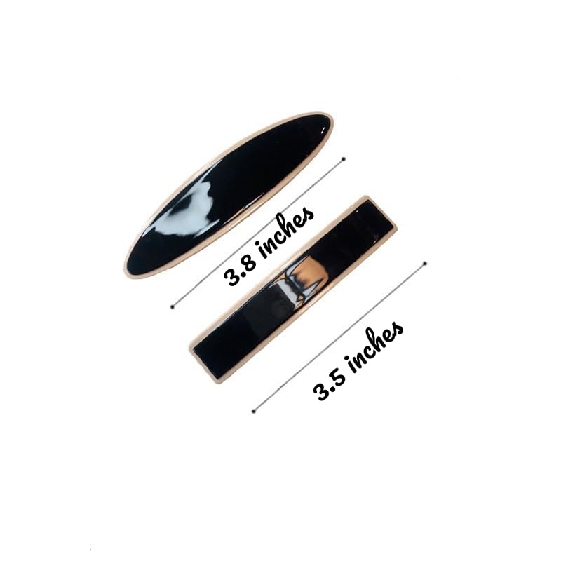 Lemeilleur 4 pinzas de pelo elegantes de resina para el pelo en blanco y negro brillante con horquillas de metal para mujer