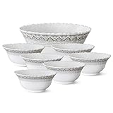 Larah by Borosil Classic Fluted Series Opalware 7 Pcs Pudding Set