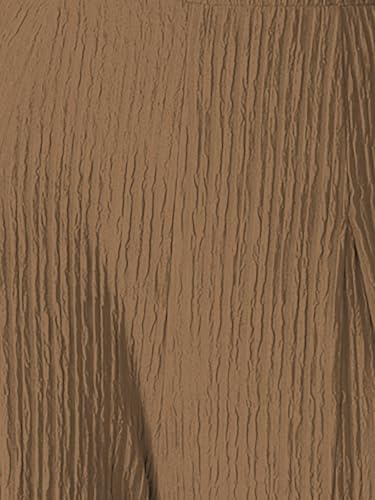 Image of Shasmi Women's Elegant High Waist Wide Leg Pants - Textured Solid Color Loose Fit Long Trousers | Casual Beach & Airport Outfit | Lightweight Flowy Palazzo Style (Trouser 259)