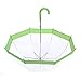Rainbrace Transparent Bubble Umbrella Auto Open, Fashion Dome Shape with Color Trim (Green)