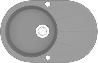 vidaXL Granite Kitchen Sink - Grey Overmount ...,
