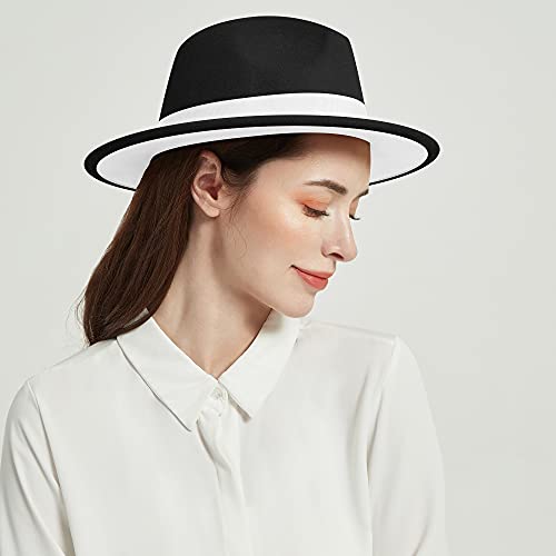Image of Womens & Mens Fedora Hats, Wide Brim Fedora Hats for Women Men